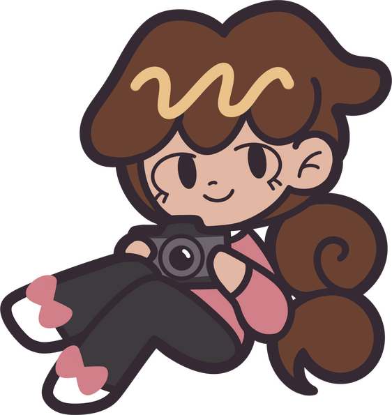 An image of Peanut Shutter Cookie drawn with thick, dark outlines.